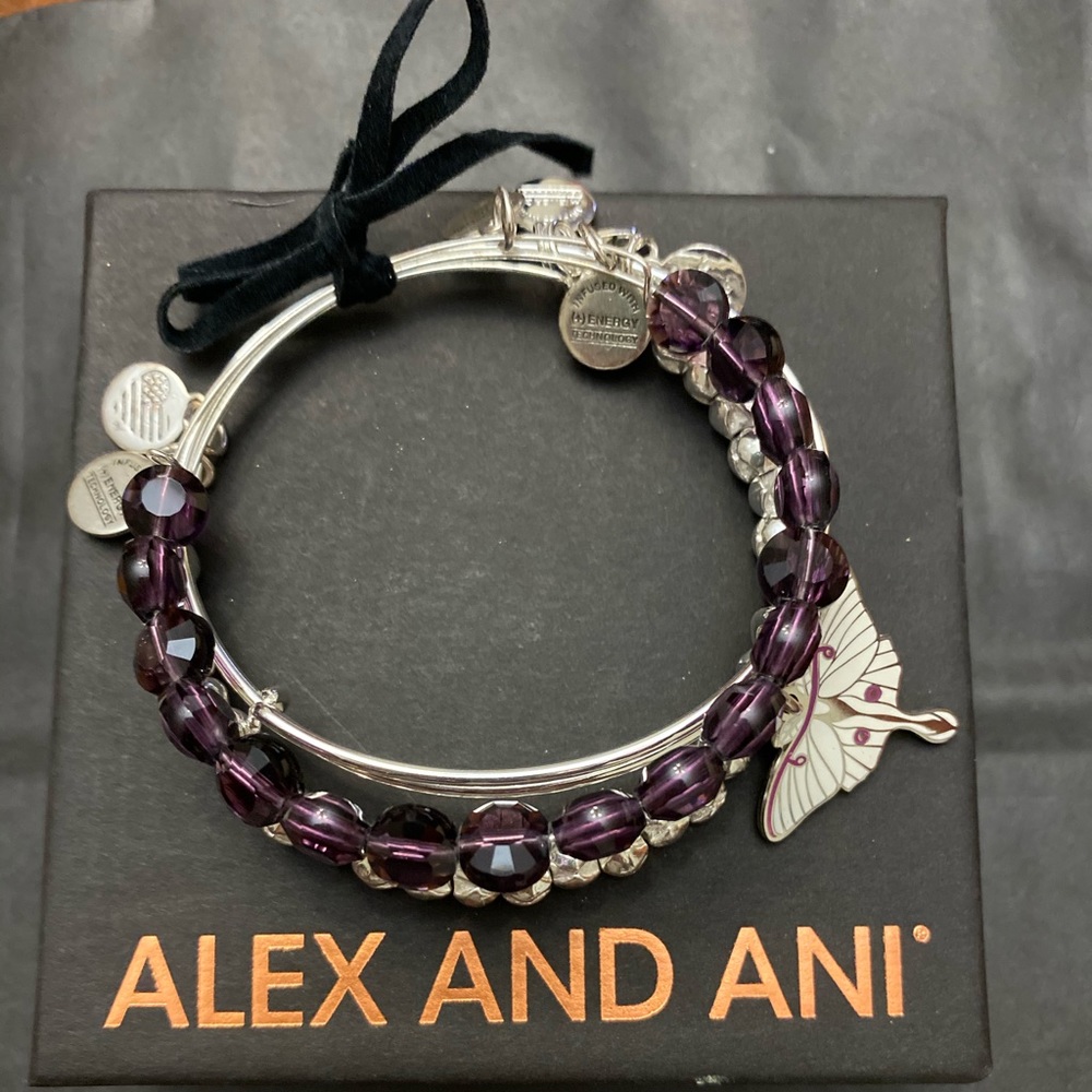 Alex and Ani Luna Moth Bracelet Set
